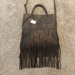 Faux Leather large Fringe crossbody